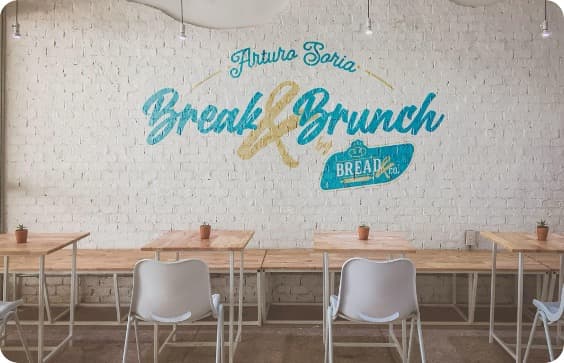 Aplicación de la identidad Bread&Co en el punto de venta