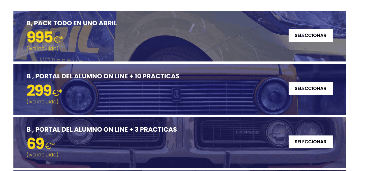 Oferta Pack Todo en Uno de Autoescuela Abril
