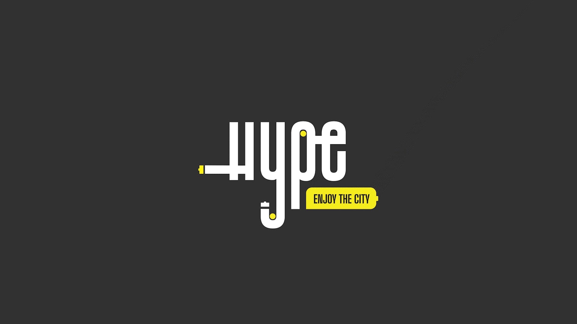 Logotipo Hype activado por una línea que representa un cable eléctrico